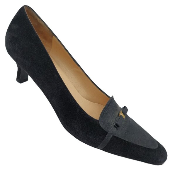Salvatore Ferragamo Shoes - Vintage Salvatore Ferragamo Italy Black Suede Pumps Womens 8.5AAAA Dress Shoes